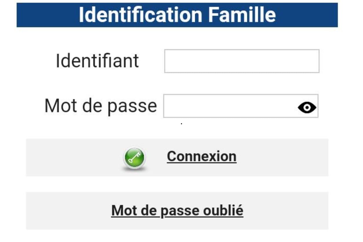 Page de connexion du kiosque famille Franconville