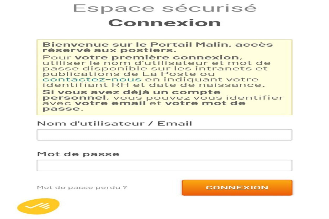 Page de connexion portail malin