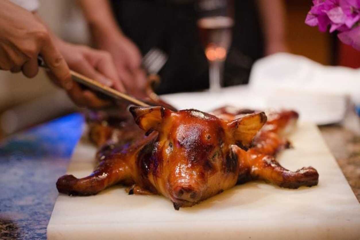 cochon de lait à la broche