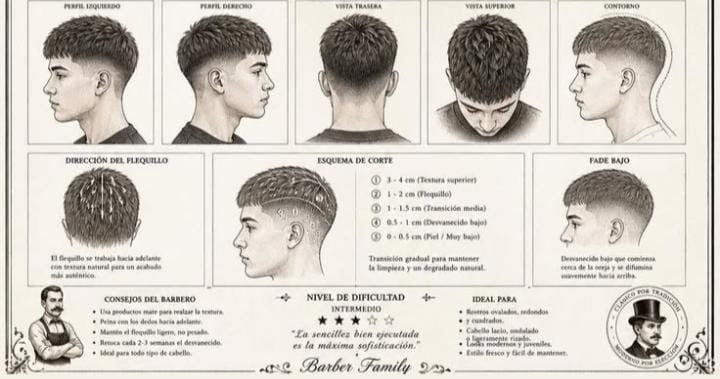 french crop haircut texturé moderne